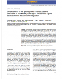 Enhancement of the geomagnetic field reduces the phototaxis of rice brown planthopper Nilaparvata lugens associated with frataxin down-regulation